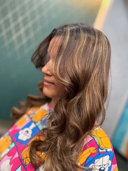 A side view of the golden hour highlights, showing how they beautifully catch the light and add warmth to the face.