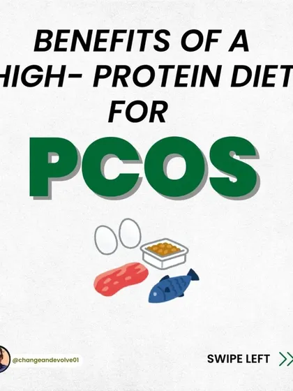This graphic introduces the benefits of a high-protein diet for PCOS.
