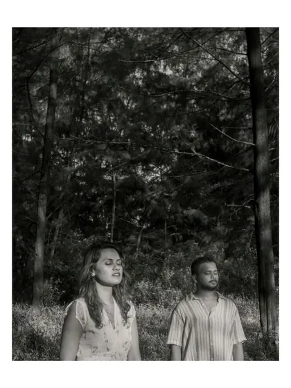 A quiet, meditative moment in the forest. This black and white shot captures a sense of peace and connection with nature.
