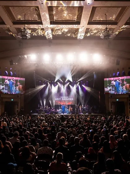 A wide view of the packed auditorium in San Jose. My team and I are equipped to handle events of any size.