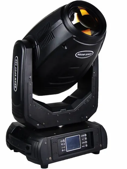 A clean product shot of the Beam Spot 380. This is a key part of my inventory for delivering powerful and versatile lighting designs.