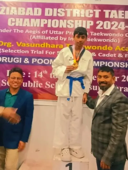 Another one of my students takes the top spot on the podium. His hard work and training paid off with a gold medal.
