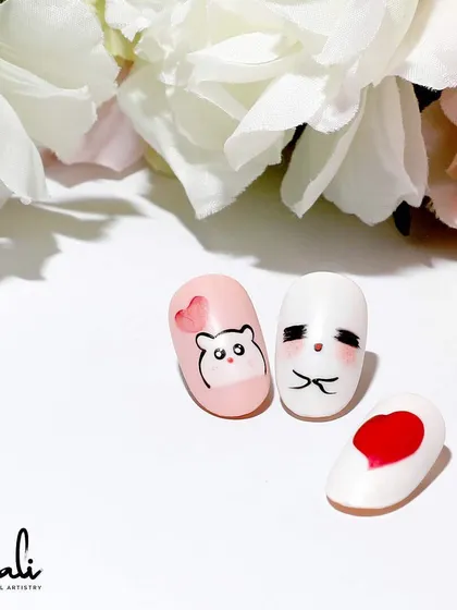 A set of cute, hand-painted chibi characters. These playful designs are always fun to create.