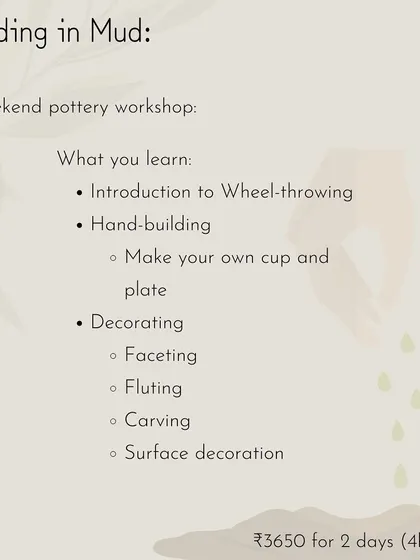 A closer look at our two-day weekend workshop, where you'll learn to make and decorate your own cup and plate.