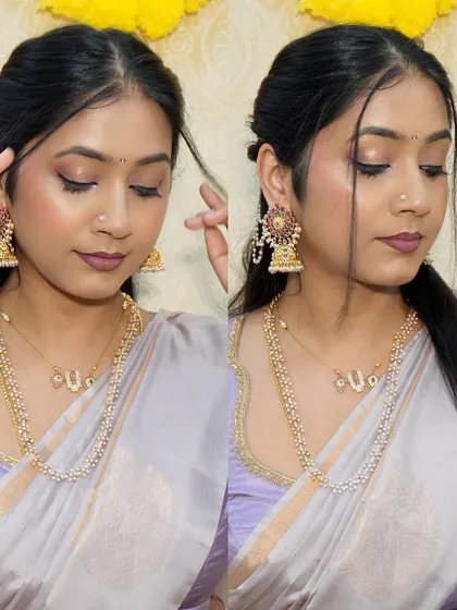 Another shot from my Sankranti look, showing the simple hairstyle and the complete jewelry set.