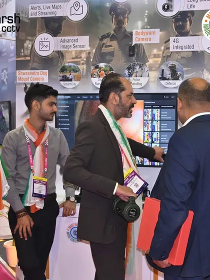 Our founder, Sanjeev Sehgal, personally engages with visitors to explain the advanced capabilities of our body-worn cameras and other mobile solutions at IndiaSoft 2025.