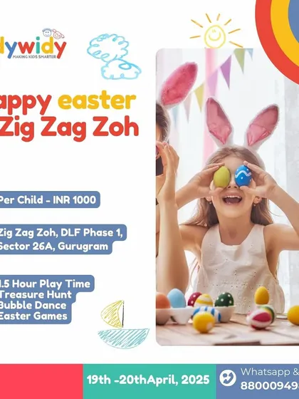 Happy Easter at Zig Zag Zoh! This event combined playtime with a treasure hunt, bubble dance, and other fun Easter games.
