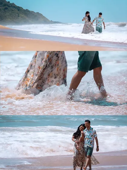 Capturing the fun and playful side of a couple's relationship as they walk through the waves. This series of shots shows the natural, unposed moments we love to document.