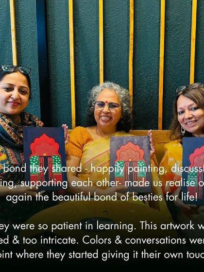 A snapshot of a 10-year friendship. These besties shared stories, laughter, and paintbrushes, creating intricate art together.