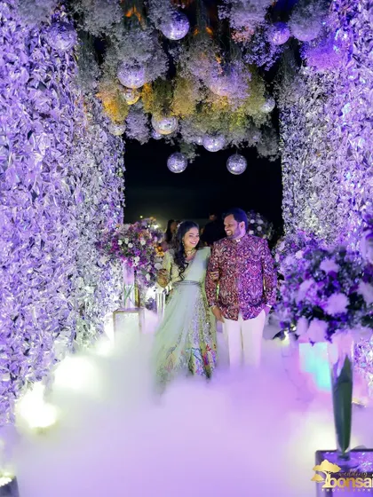 Another angle of the grand entrance, showing the scale of the decor and the magical atmosphere.