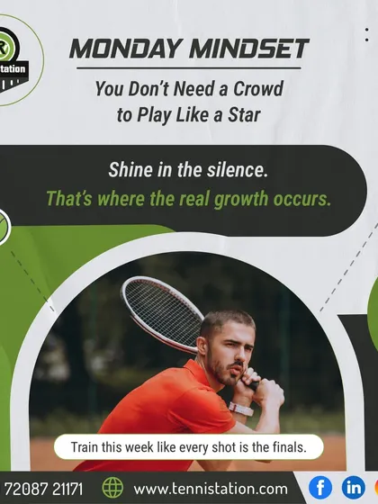 Monday Mindset: You don’t need a crowd to play like a star. Real growth happens in the quiet, focused sessions where you train like every shot is for the finals.