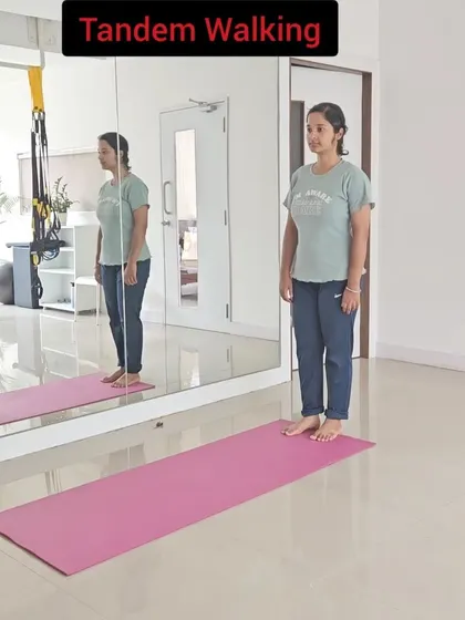 Tandem walking, or walking heel to toe, is an excellent balance exercise that I use in my Parkinson's rehabilitation programs.