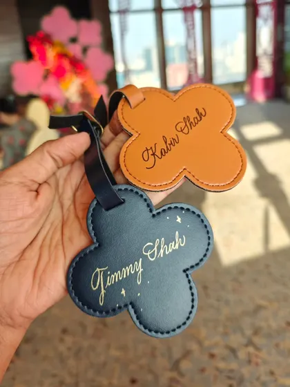 More examples of the personalized luggage tags from the Mehendi function. I love adding little stars and flourishes to make each name feel like a small piece of art.