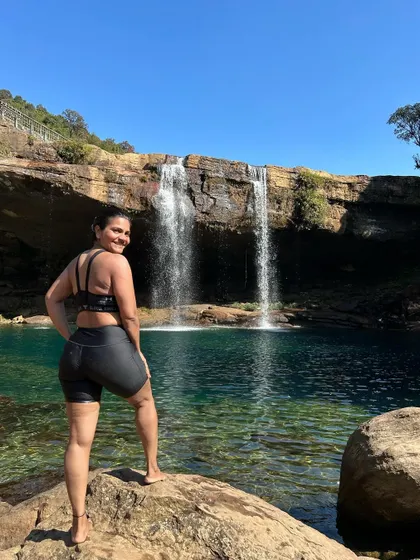 The reward at the end of the trek. This crystal clear water was absolutely blissful.