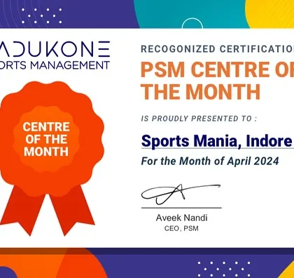 Congratulations to Sports Mania in Indore, Madhya Pradesh, for being named our PSM Centre of the Month for April.
