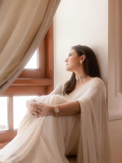 There is nothing more beautiful than timeless elegance. Styling the iconic Kajol in this ethereal hand-embroidered chiffon saree was about celebrating grace and classic Indian cinema.
