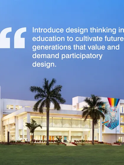 Our philosophy is that introducing design thinking in education cultivates future generations that value and demand participatory design. We strive to create educational spaces that embody this principle.
