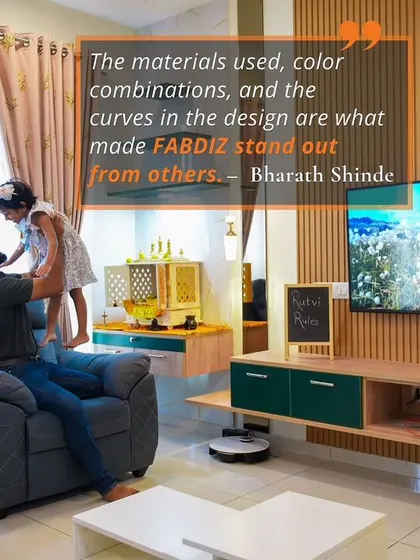 Bharath Shinde highlights what made our work stand out for him: the materials, the color combinations, and the unique curves in the design. It's this attention to detail that transforms a house into a home.