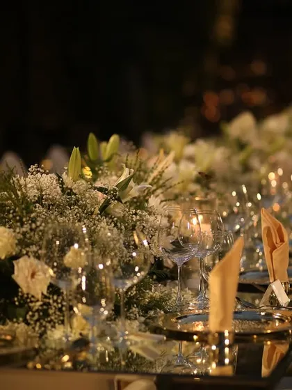 As night fell in Kasauli, the long dining table glowed with candlelight, creating an incredibly intimate and magical atmosphere for the guests.