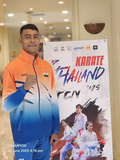 Rajat Kashyap, focused and ready for the competition ahead at the Thailand Open. His stance reflects the confidence we build in our fighters.