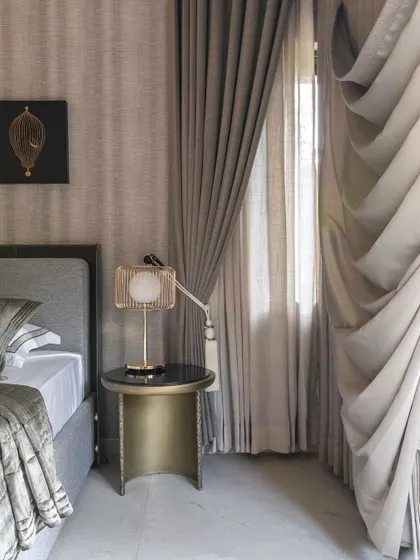 A small, framed artwork from the 'House of the Rising Sun' series, seen here in a serene bedroom setting.
