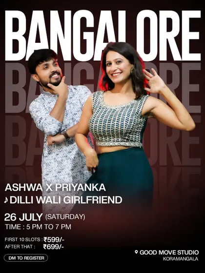A poster for my 'Dilli Wali Girlfriend' workshop collaboration. I often team up with other instructors for extra spice.