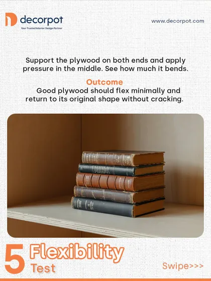 Good plywood should have minimal flex and not crack under pressure. I ensure my materials have the right balance of strength and flexibility for durable, well-constructed furniture.