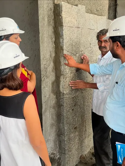 Collaboration with skilled craftspeople is key to our work. On-site, we engage in detailed discussions with masons and contractors, working together to ensure that the design vision is executed with precision and care.