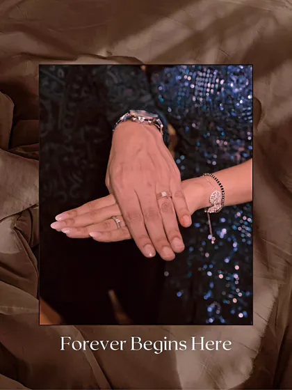 Sometimes, the smallest details tell the biggest story. This shot of the couple's hands with their new rings symbolizes the beginning of their forever. It's a simple, powerful, and essential part of our wedding storytelling.