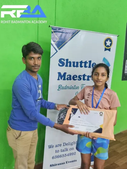 Haasini G.S. receiving her prize for securing second place in the Shuttle Maestro’s Tournament. Every competition is a learning opportunity.