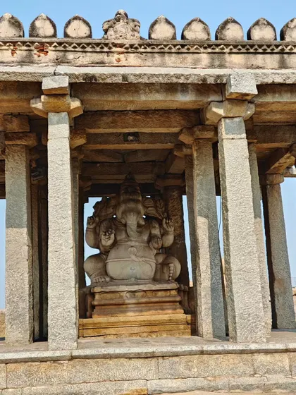 The back of the Ganesha idol, where the subtle contours of his mother can be seen. A beautiful story in stone.