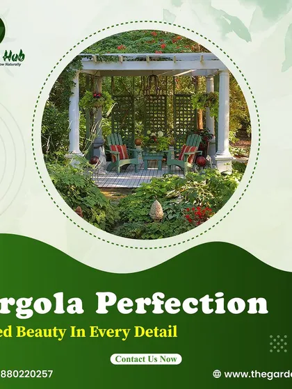 We believe in pergola perfection, with crafted beauty in every detail. This classic white pergola, draped in climbing plants, creates a romantic and inviting garden nook.