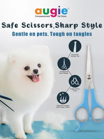 Trim with confidence using these Ancol Ergo Safety Scissors. The rounded safety tip prevents accidents, while the tempered steel blade provides a sharp, clean cut. They are ideal for pets with longer coats that need careful trimming.