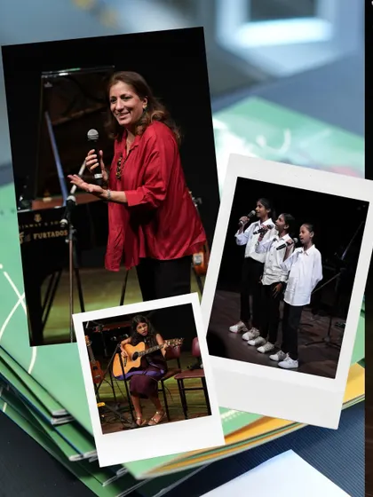 A collage of moments from 'Joie De Vivre', featuring our partners, performers, and the talented students from the Akanksha Foundation.