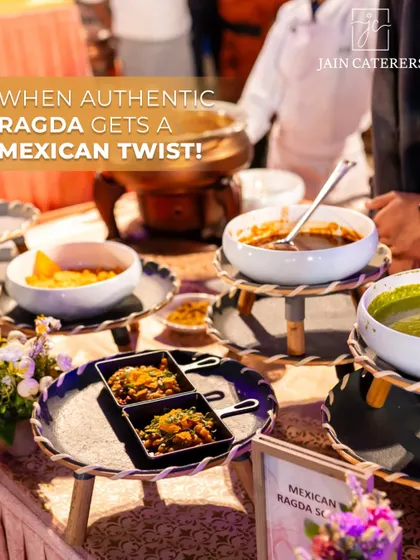 When authentic Ragda gets a Mexican twist! Our innovative Mexican Ragda Samosa is a fusion dish that combines the best of both worlds, served at a live chaat station.