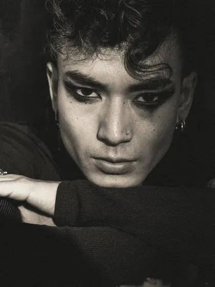 A raw and intense close-up of a male actor. The grainy black and white finish and the direct, moody gaze create a powerful, character-driven headshot.