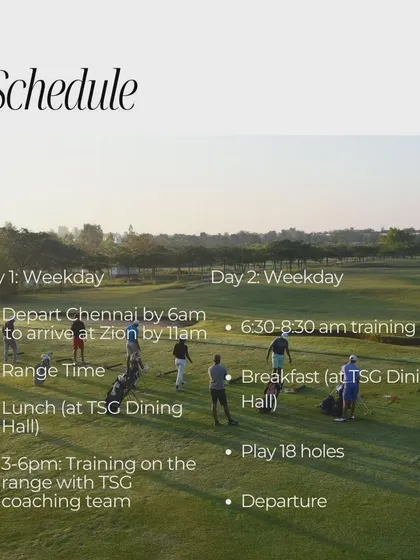We have partnered with Golfer's Edge Chennai to offer a High-Performance Training Program at our Zion Hills facility. This two-day intensive is tailored for beginners and intermediate golfers over 18.