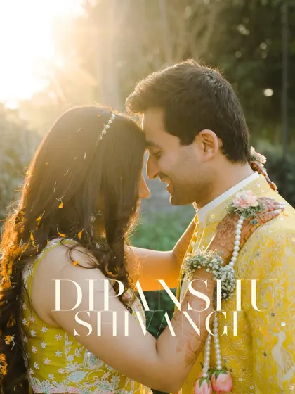 Bathed in the warm glow of the golden hour, this intimate moment during a Haldi ceremony is pure magic. I focus on capturing the genuine connection and joy between a couple, using natural light to create a soft, dreamy feel.