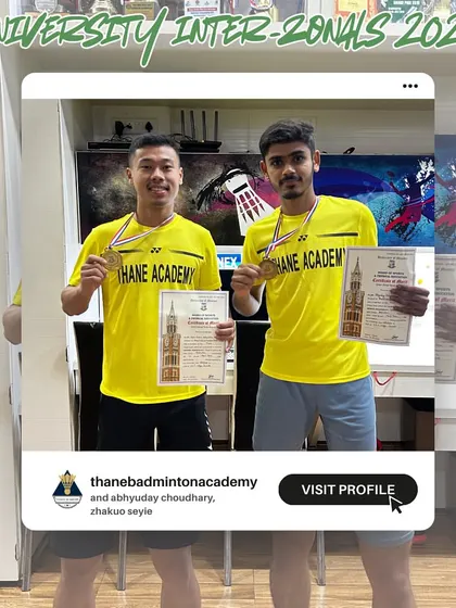 Abhyuday Choudhary and Zhakuo Seyie with their gold medals from the University Inter-Zonals 2024 doubles event.