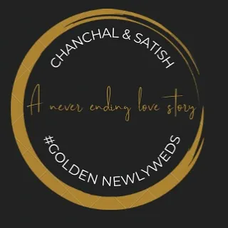 We even customize the little things! This is a custom-designed sticker for the jar tops in the Golden Jubilee anniversary hampers, featuring the couple's names and their special hashtag.