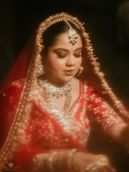 Another dreamy portrait of the bride, with a soft, glowing effect. This shot captures her serene beauty on her wedding day.