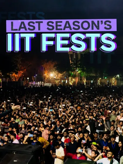 A massive crowd at an IIT fest, seen from the artist's perspective on stage. This is the energy we build.