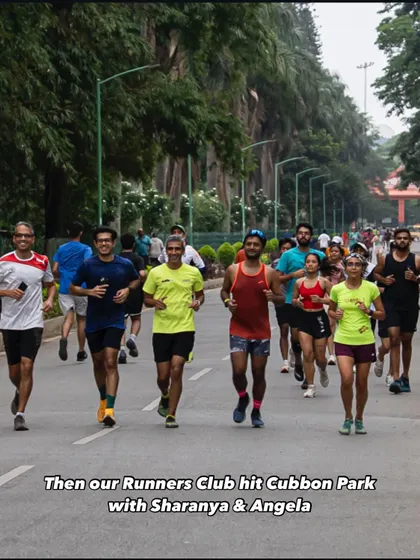 Our Runners Club hitting Cubbon Park with coaches Sharanya and Angela leading the different pace groups.