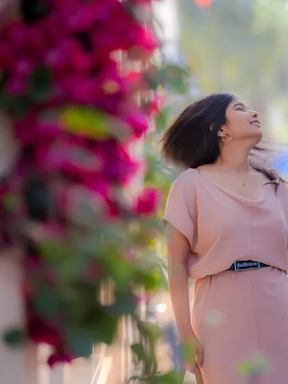 This is proof that you don't need to be a model to have a great photoshoot. We just walked, talked, and captured some genuinely happy moments against a backdrop of beautiful bougainvillea.
