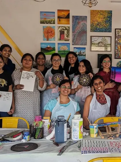 A group photo from a bustling workshop day. The energy and creativity in the room are always contagious.