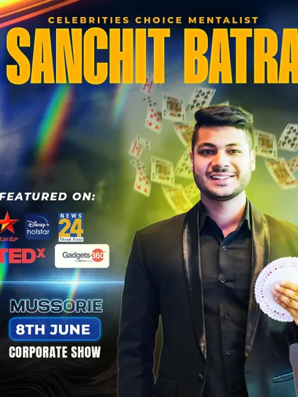 A vibrant poster for a corporate show in the beautiful city of Mussoorie.