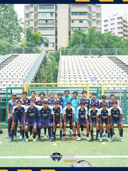 The U17 team photo after a solid 4-0 quarter-final win over Mumbai City FC.