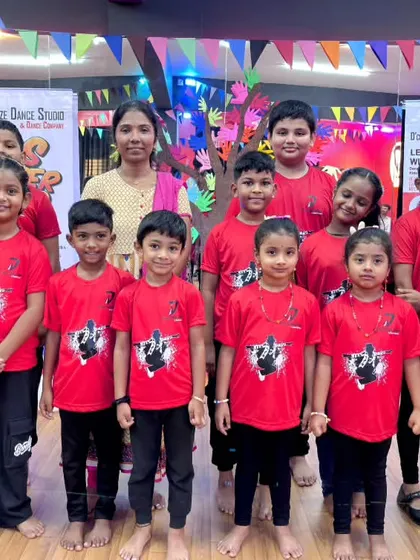 A snapshot of our April batch students from the 2025 Kids Summer Camp, all set for their final showcase.