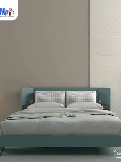 A different perspective on the two-tone bedroom wall. This approach is great for adding interest without committing to a bold pattern, perfect for a restful space.