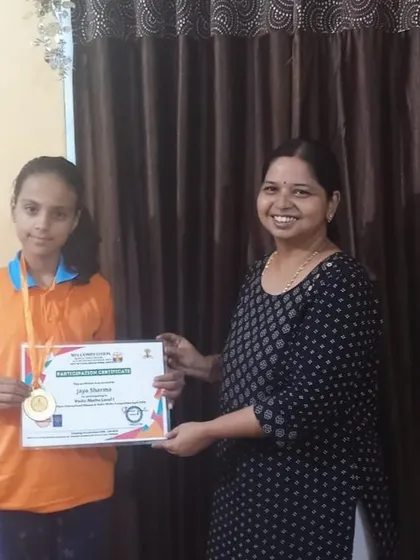 Another proud student from Bellary with her medal and certificate. We believe that celebrating success, no matter how big or small, is key to fostering a lifelong love for learning.